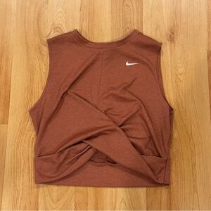Nike Crop Tank Top with Tie Front- Bright Mango